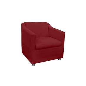 Poltrona Para Sala Tilla Suede Vermelho - Vallisa Decor