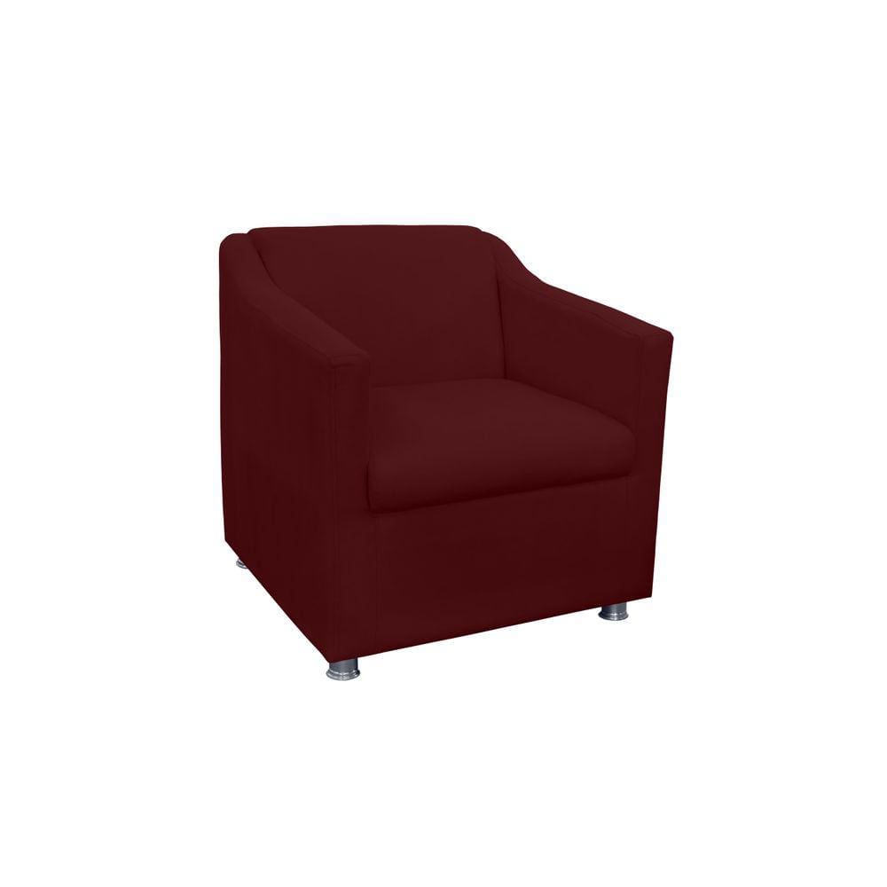 Poltrona Para Sala Tilla Suede Bordo - Vallisa Decor