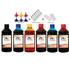 Kit 6 Tinta Para Epson L800 L810 L850 L805 L1800 de 500ml Platinum