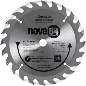 Lâmina De Serra Circular Vídea 185mm 24 Dentes Nove54