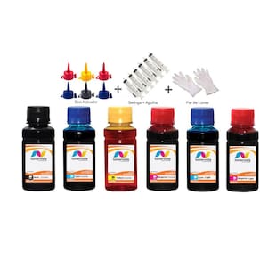 Kit 6 Tinta Para Epson R200 R220 R300 R320 RX500 RX600 de 100ml Platinum