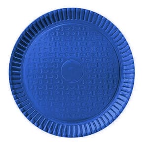Prato de Papelão Laminado Azul Escuro P7 - 35cm