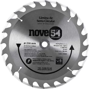 Lâmina De Serra Circular Vídea 250mm 24 Dentes Nove54