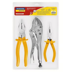 Kit De Ferramentas Com Alicate De Pressão 10" Alicate Universal 8" E Alicate Bico Meia Ca