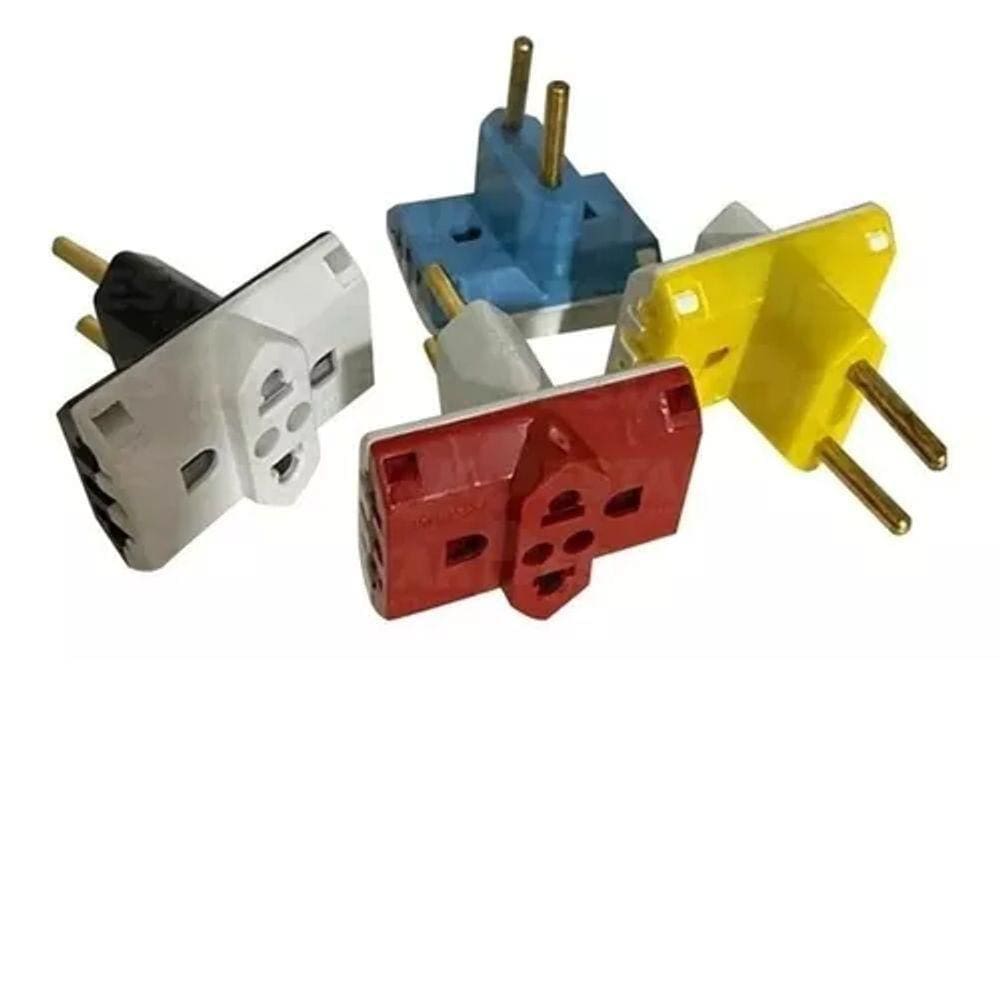 Kit 10 Plug Adaptador De Tomada T Benjamin Com 3 Saídas