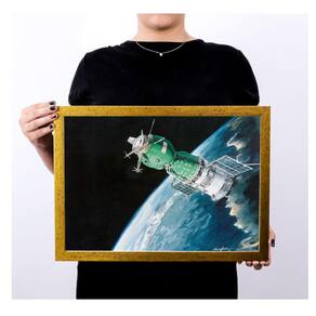 Quadro decoração esquerda retro vintage astronomia drd3417