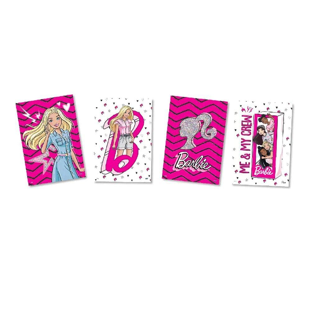 Quadros Decorativos Barbie - 31cm x 21cm - 4 Unidades