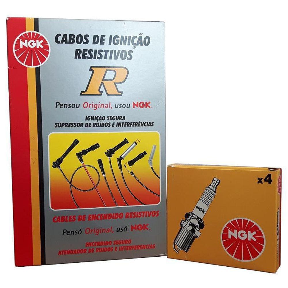 Kit Cabos Ngk + Jogo De Velas Ngk Corolla 1.6 92 À 96