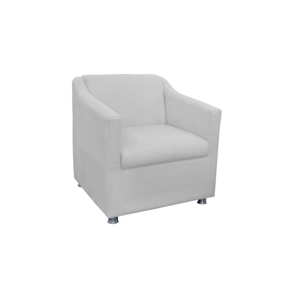 Poltrona Decorativa Tilla Suede Branco - Vallisa Decor