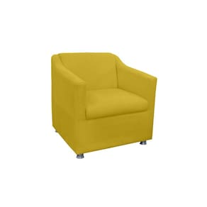 Poltrona Decorativa Tilla Suede Amarelo - Vallisa Decor