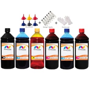 Kit 6 Tinta Para Epson L800 L810 L850 L805 L1800 de 1 Litro Platinum