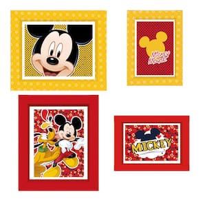 Quadros Decorativos Mickey - 21cm x 26cm - 4 Unidades