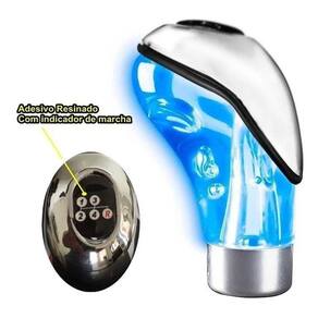 Bola Bolinha Manopla De Câmbio Naja 4 Marchas Com Led Azul
