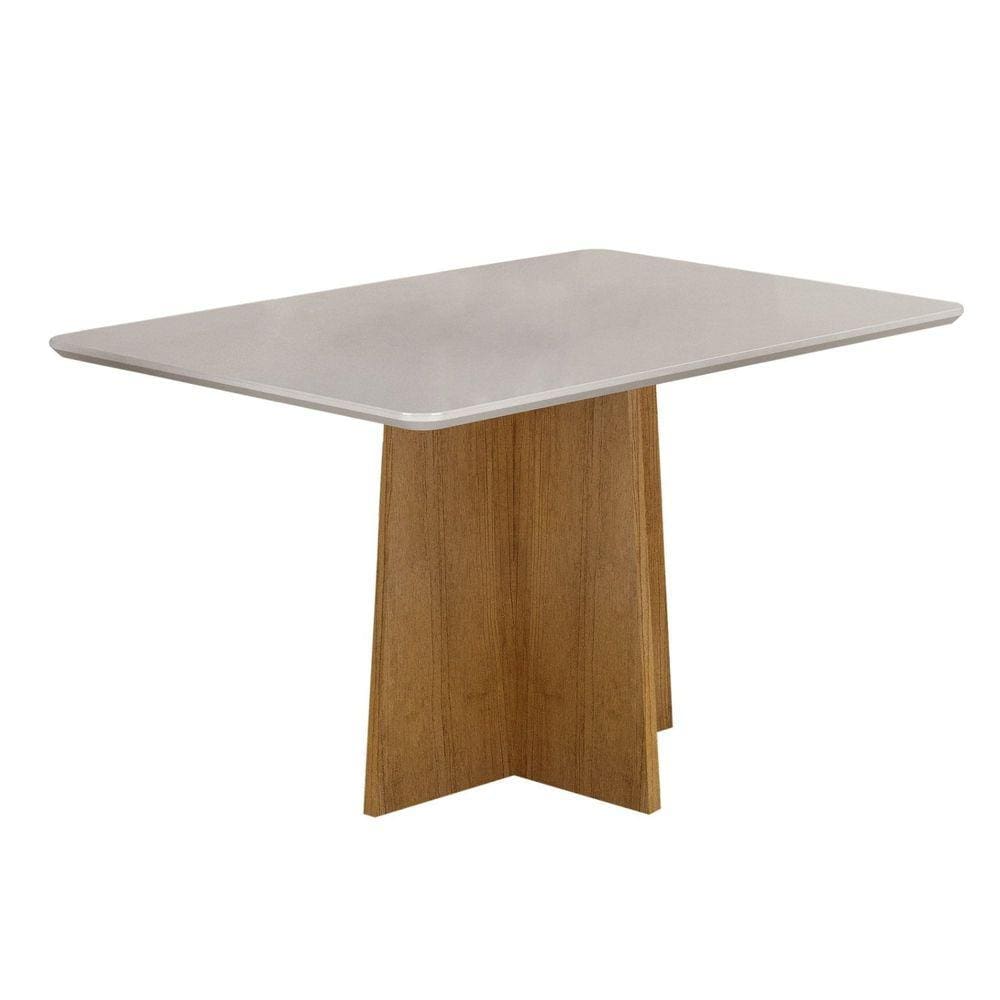 Mesa de Jantar 6 Lugares Jade Valdemóveis Cinamomo/Off White