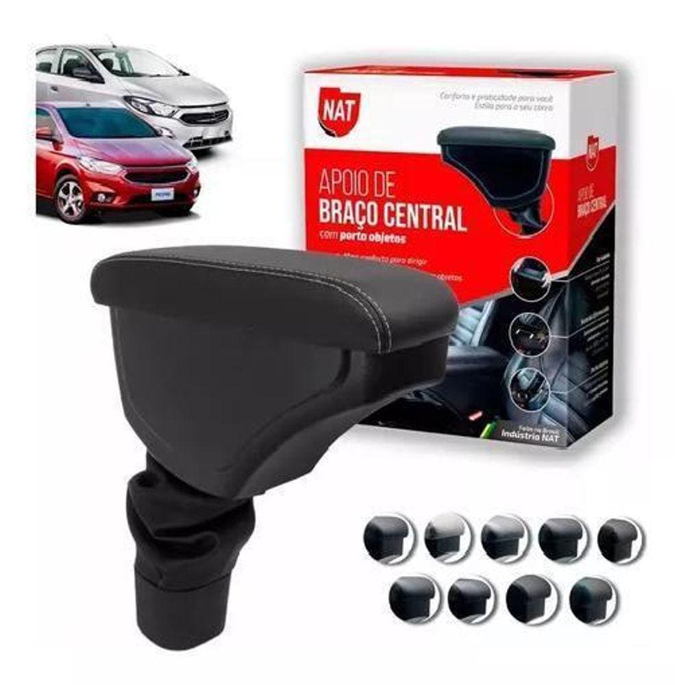 Apoio De Braço Encosto Onix Prisma Preto Com Linha Branca