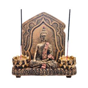 Buda Hindu Com Aparador Painel Altar Esotérico Resina