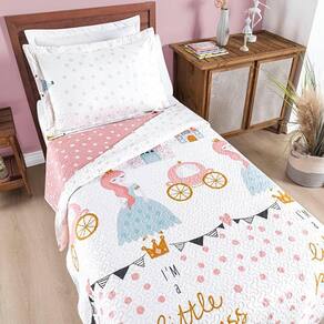 Colcha Solteiro Bouti Kids Dupla Face Estampado 2 Peças - Little Princess