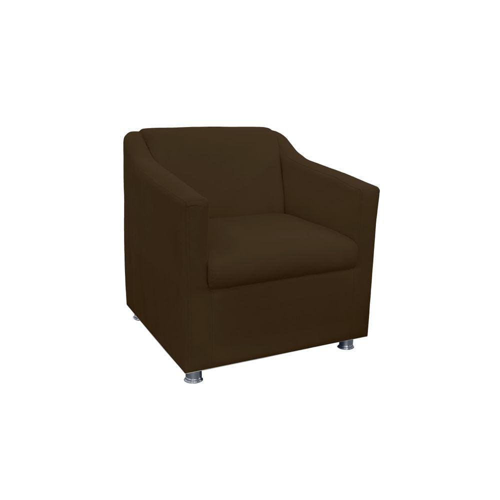 Poltrona Decorativa Tilla Suede Marrom - Vallisa Decor