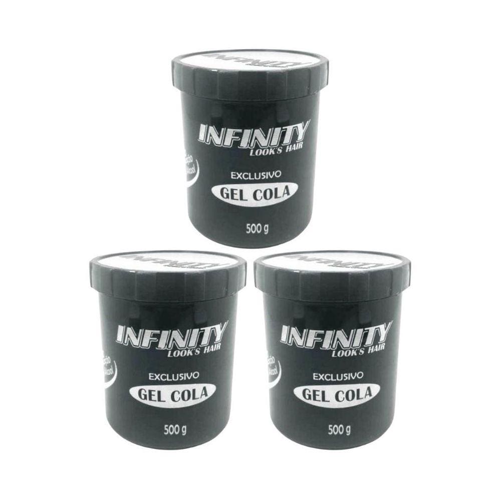 Gel Cola Infinity Exclusivo 500G - Kit Com 3Un