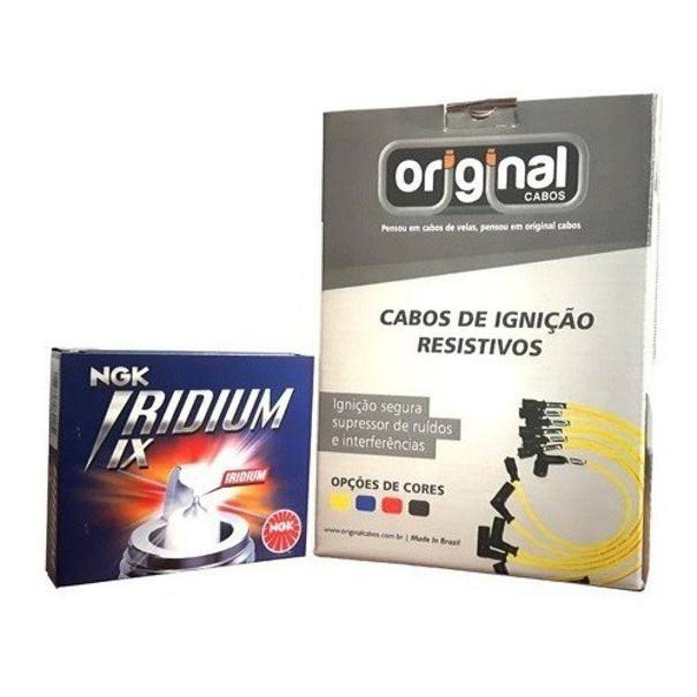 Cabos Vela 8Mm + Jogo Velas Iridium Gol 1.0 Plus 95 À 96