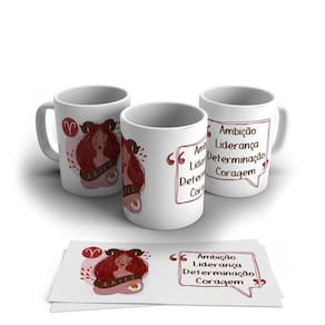 Caneca Personalizada Porcelana Signo Do Zodíaco Áries 325ml