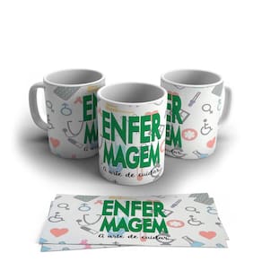 Caneca Personalizada Porcelana Profissão Enfermeiro 325ml