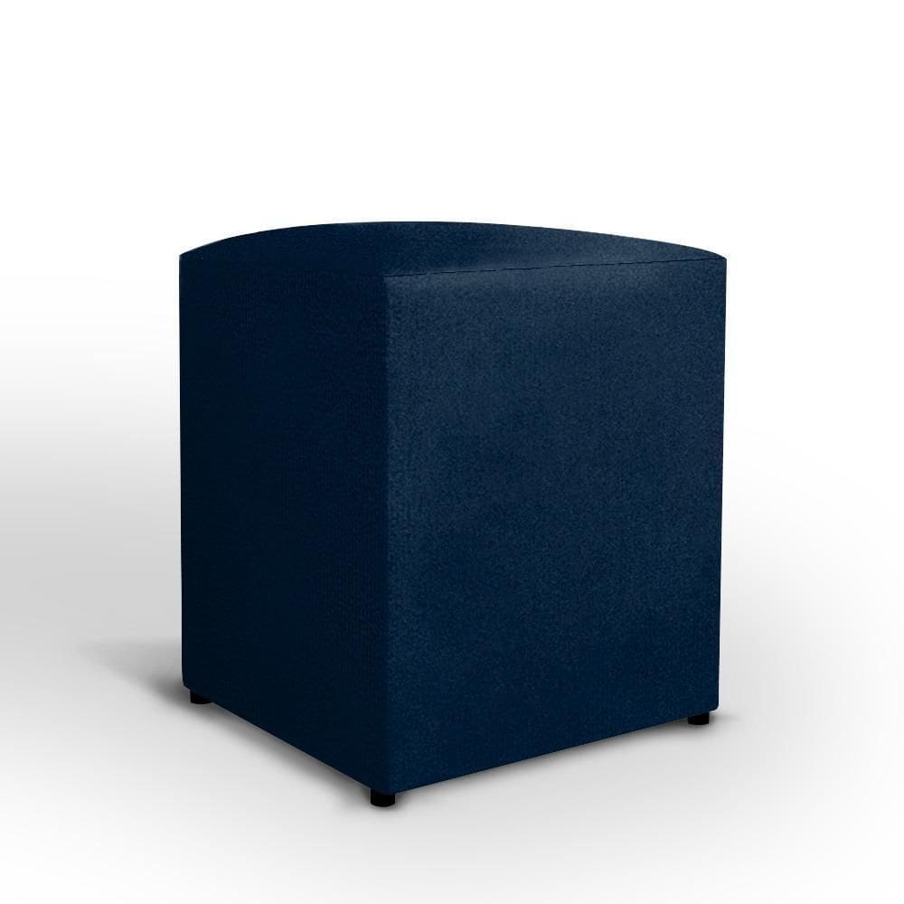 Puff Quadrado Suede Azul Marinho - Decoração