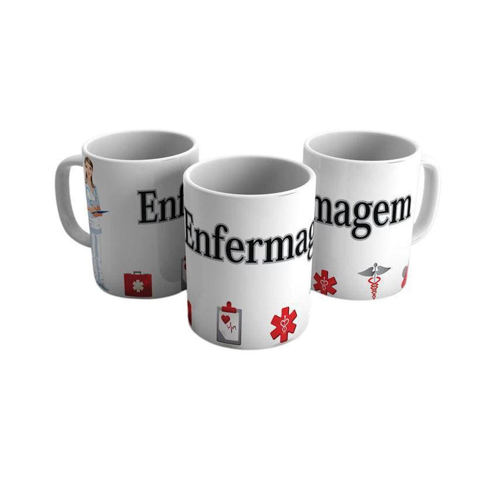Caneca Personalizada Porcelana Profissão Enfermeiro 325ml