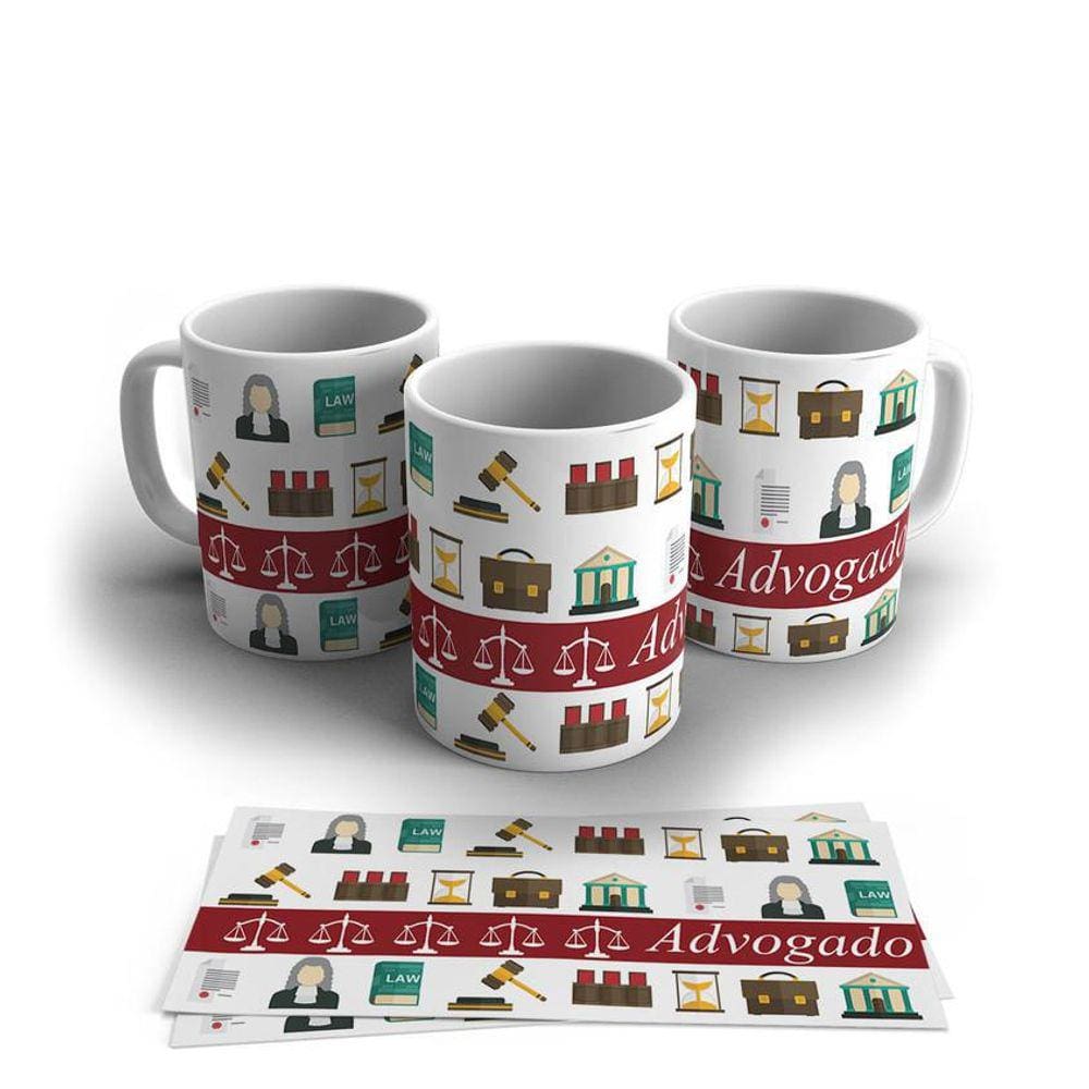 Caneca Personalizada Porcelana Profissão Advogado 325ml