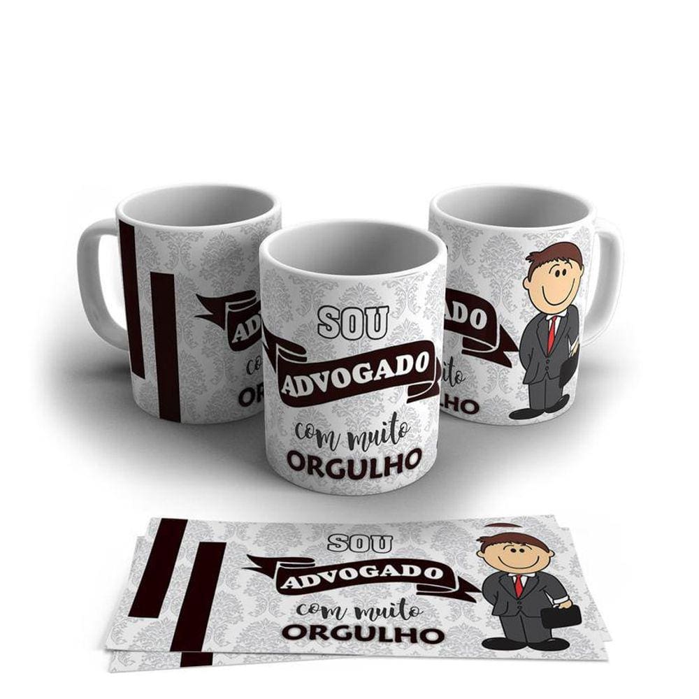 Caneca Personalizada Porcelana Profissão Advogado 325ml