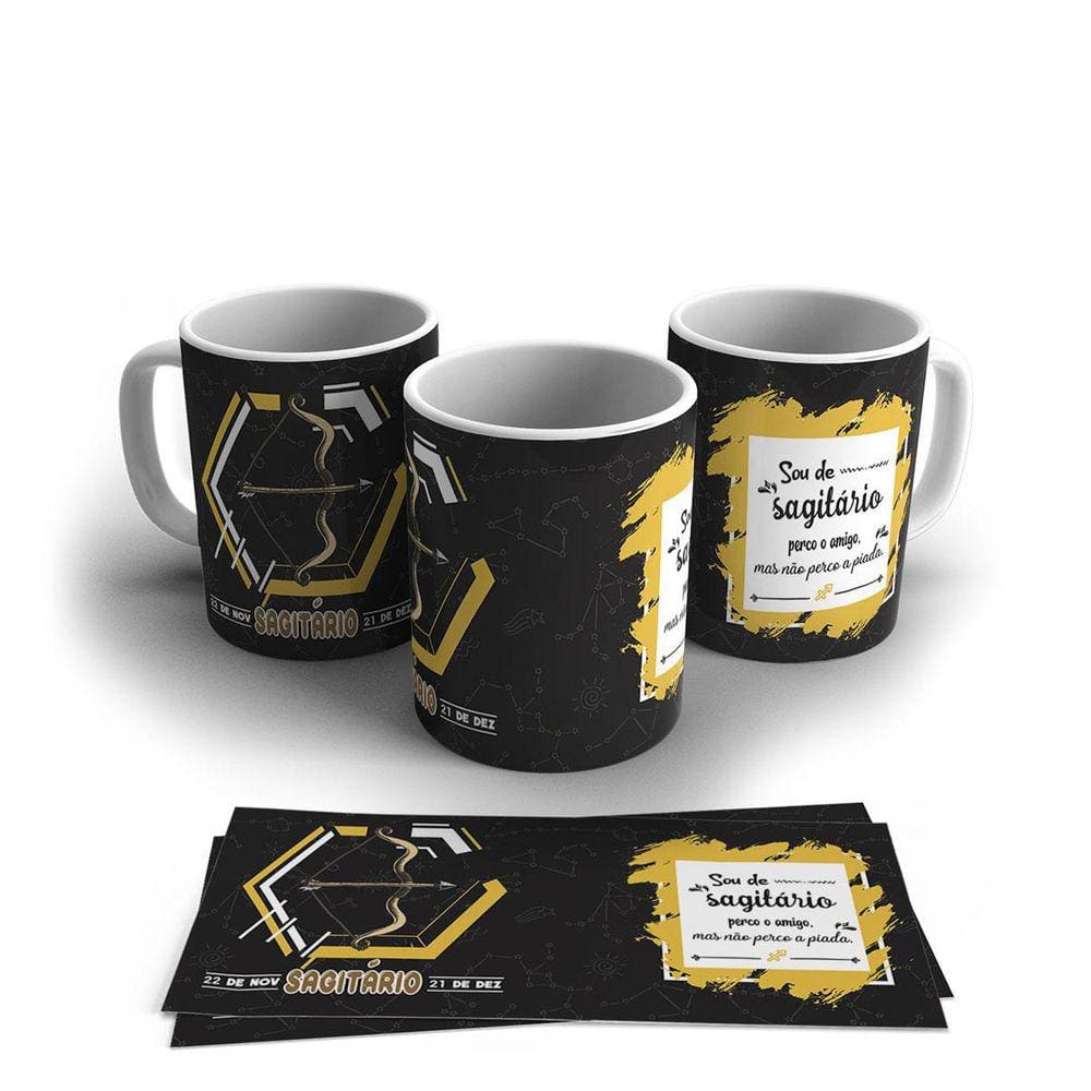 Caneca Porcelana Signo Do Zodíaco Sagitário 325ml