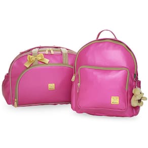 Kit Bolsa Maternidade Bebe Grande E Mochila - Pink Barbie