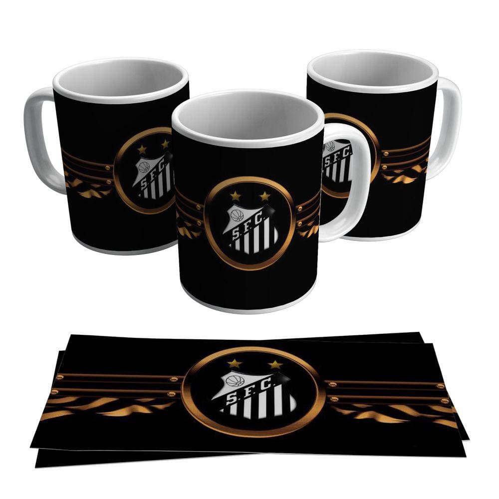 Caneca Personalizada Santos Escudo Peixe Futebol Logo 325ml