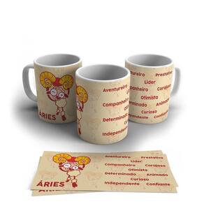 Caneca Personalizada Cerâmica Signo Áries 325ml