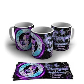 Caneca Porcelana Signo Do Zodíaco Escorpião 325ml