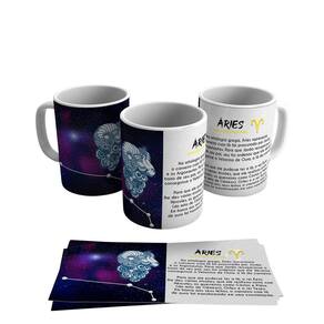 Caneca Personalizada Cerâmica Signo Áries 325ml
