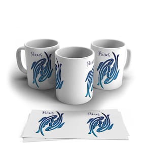 Caneca Personalizada Cerâmica Signo Peixes 325ml