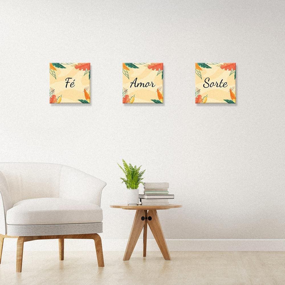 Kit 3 Quadros Decorativos Frases - 20X20 - 01
