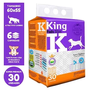 Tapete Higiênico Cachorro Pet King Pads Slim 60X55 C/30 Un.