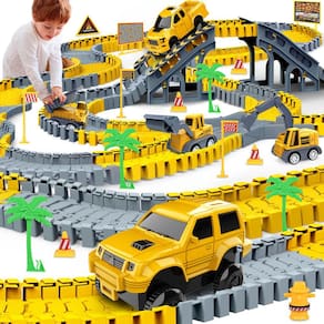 Brinquedo de construção Hony 253 PCS Race Tracks com 5 caminhões de 3 a 8 anos