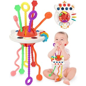 Brinquedo Montessori Yetonamr Baby Sensory Pull String Teething 6-