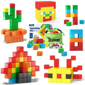 Blocos magnéticos Toylogy 48 unidades para crianças pequenas STEM Education