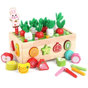 Brinquedo educativo KMTJT Montessori de madeira para crianças de 1 a 3 anos