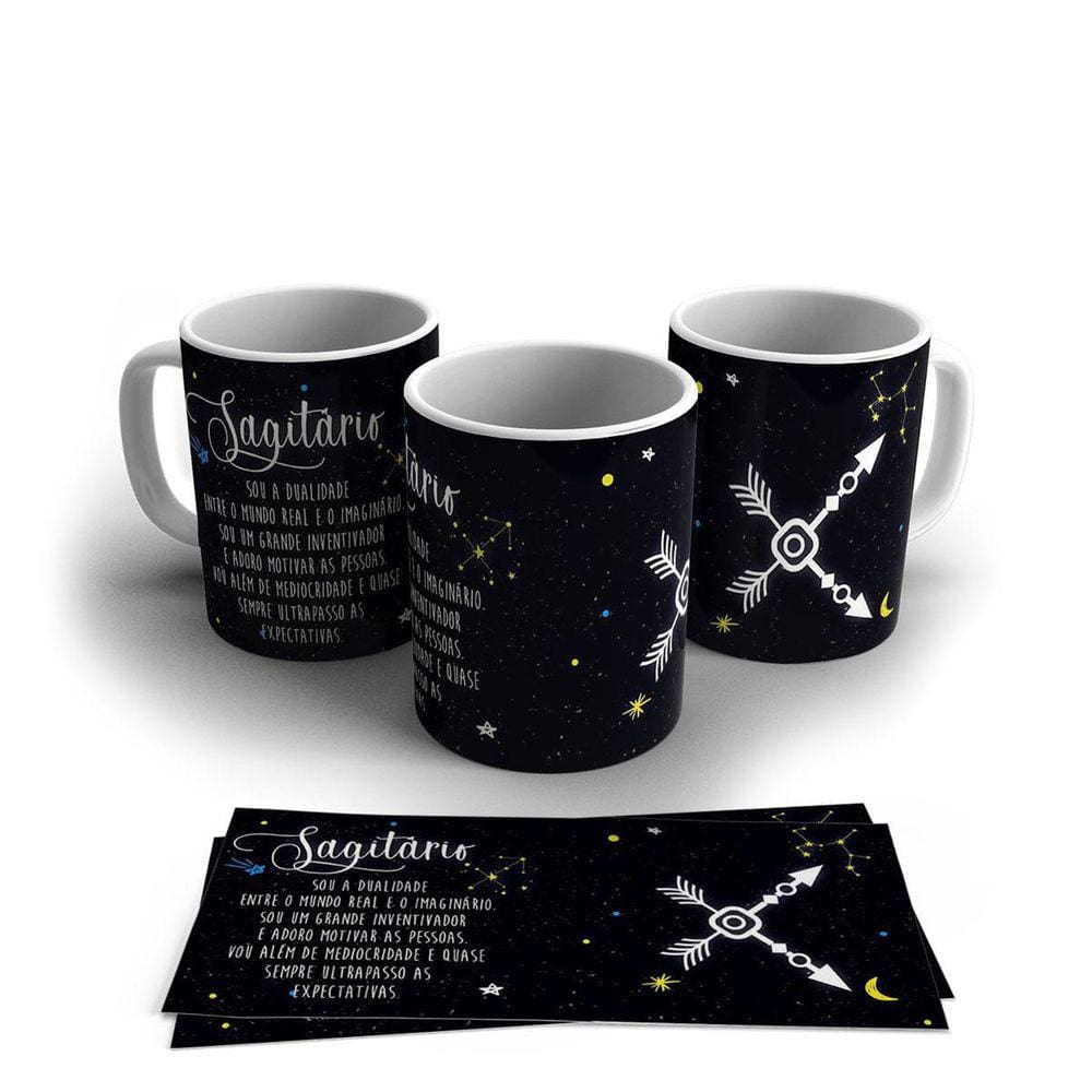 Caneca Porcelana Signo Do Zodíaco Sagitário 325ml