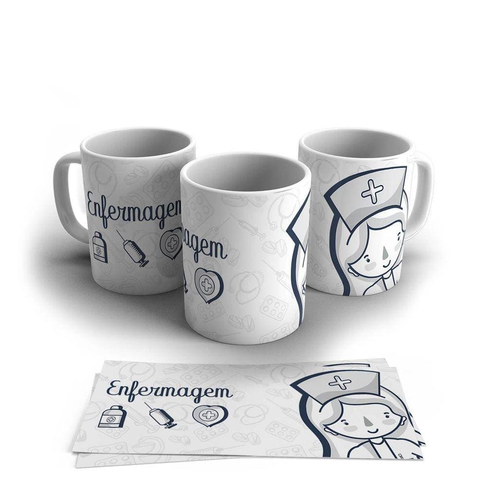 Caneca Decorada Porcelana Profissão 325ml - Enfermeiro 8599