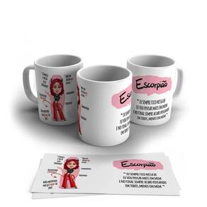 Caneca Personalizada Cerâmica Signo Escorpião 325ml