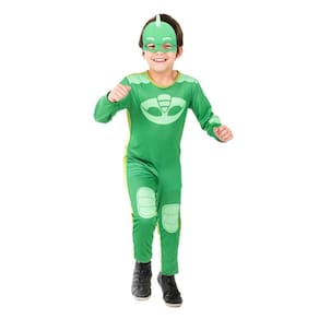 Fantasia PJ Masks Lagartixo Infantil Longa com Máscara
