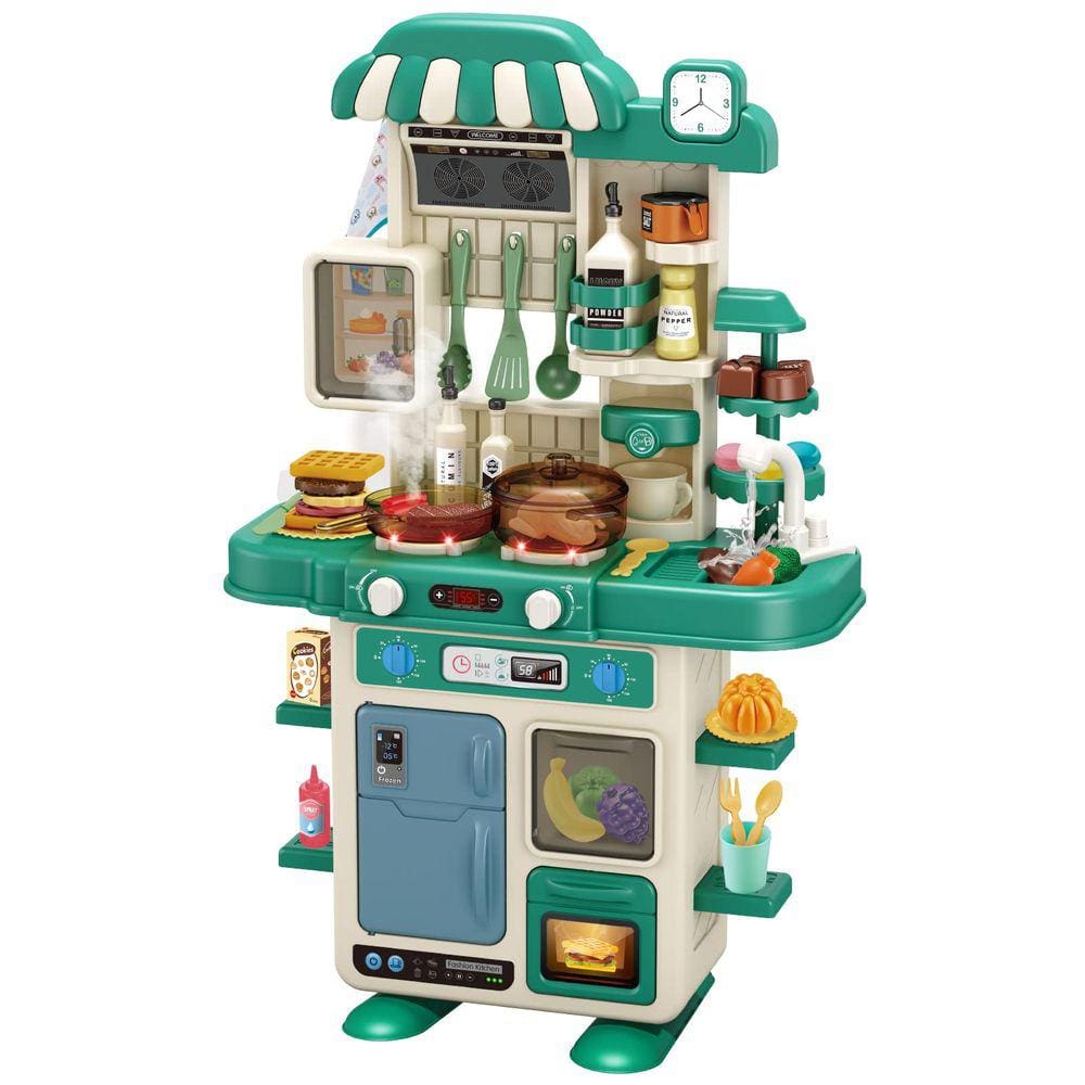 Conjunto de brinquedos de cozinha Deejoy 48 unidades com luzes e sons para meninos e meninas