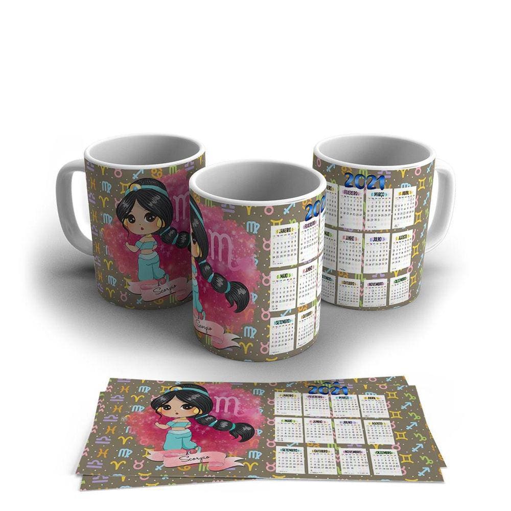 Caneca Porcelana Signo Do Zodíaco Escorpião 325Ml