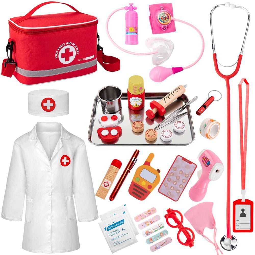 Kit médico EFO SHM para crianças de 3 a 5 anos com estetoscópio (34 unidades)
